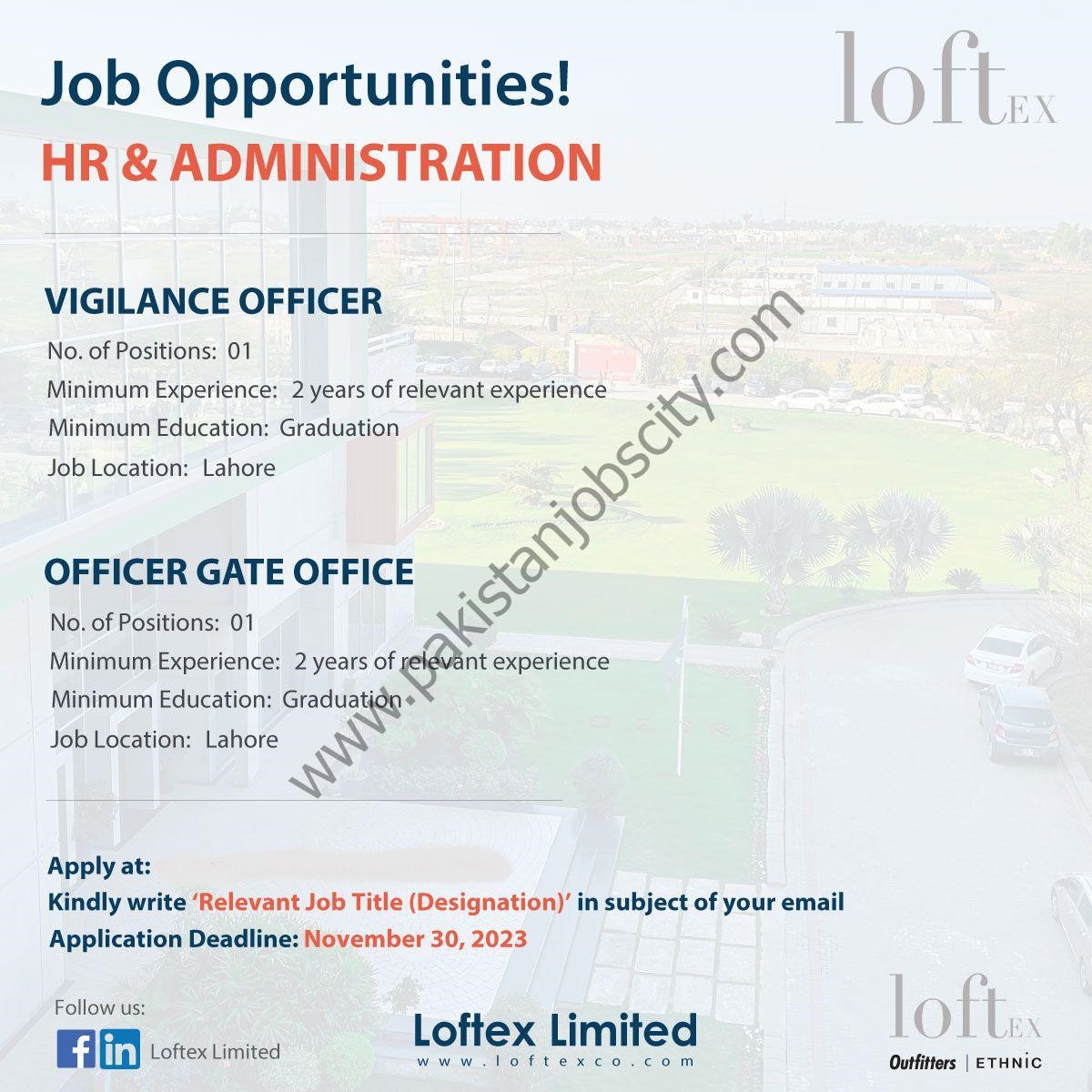 Loftex Jobs 28 Nov 2023