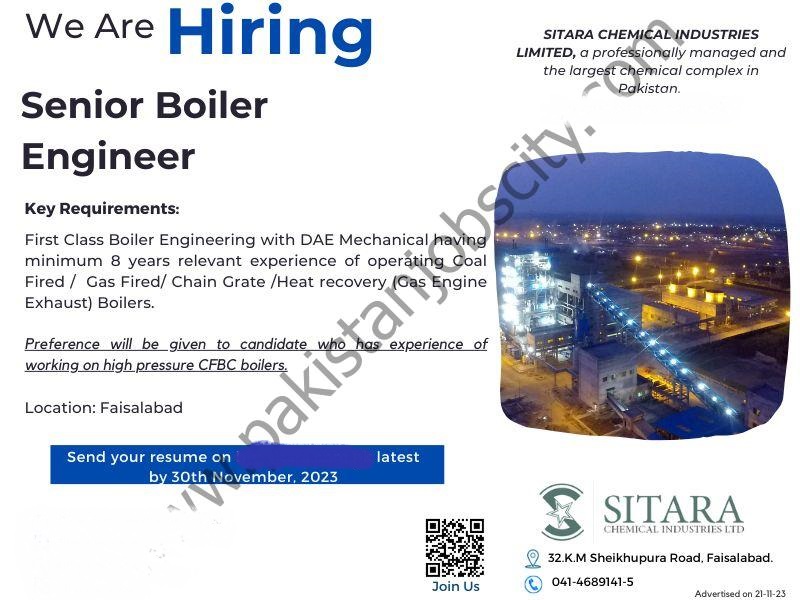 Sitara Chemical Jobs 22 Nov 2023