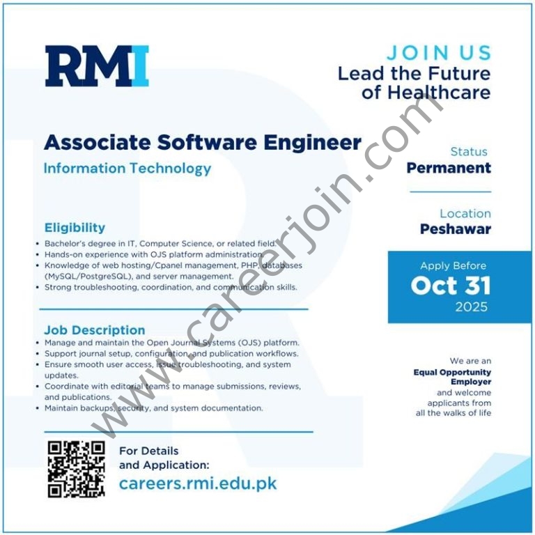 Rehman Medical Institute RMI Jobs Associate Software Engineer 4 RMI 4 768x768 1