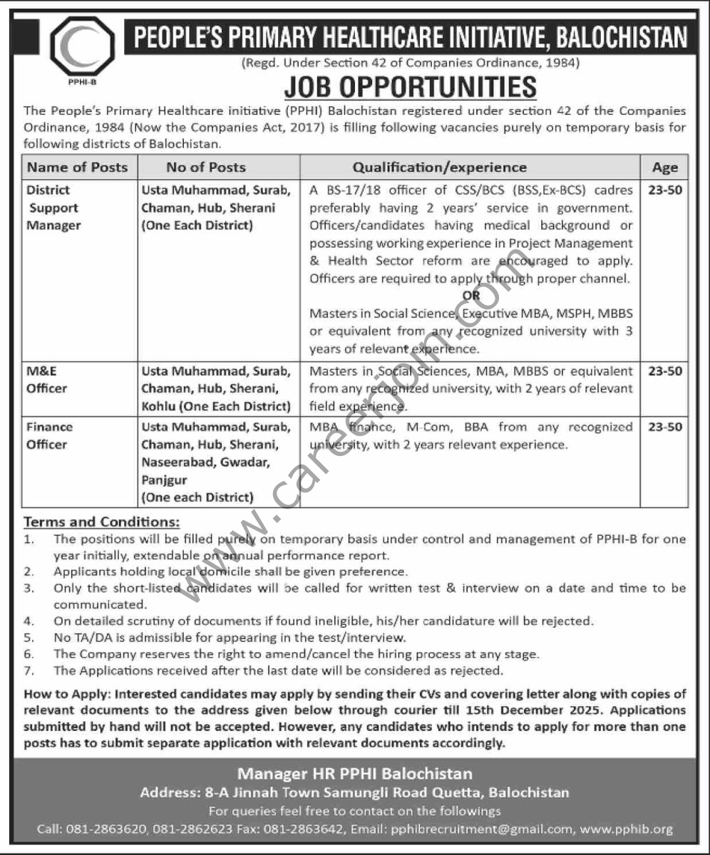 Peoples Primary Healtcare Initiative PPHI Jobs 26 November 2025 Dawn 996x1200 1