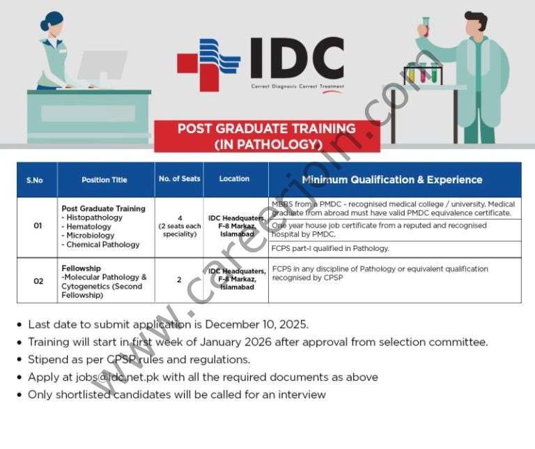 Islamabad Diagnostic Center IDC Jobs December 2025 4 IDC 768x644 1