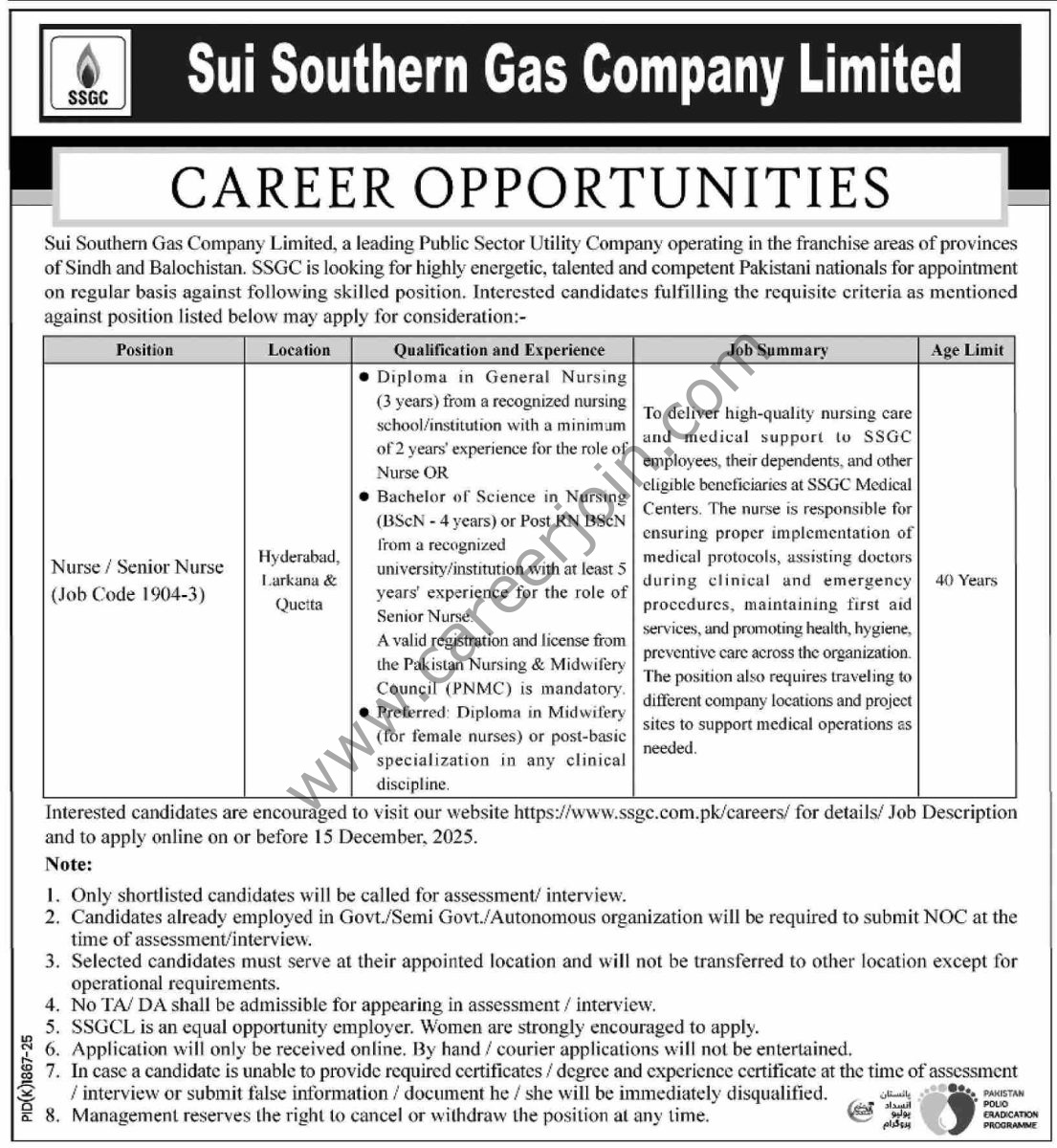 Sui Southern Gas Co Ltd Jobs 30 November 2025 Dawn 1105x1200 1