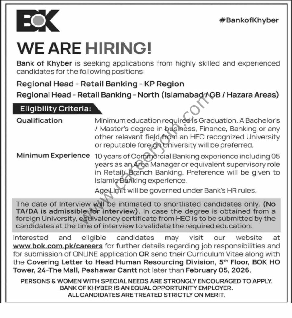 Bank of Khyber BOK Jobs 29 January 2026 Dawn 1099x1200 1