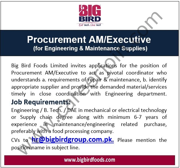 Bigbird Foods Limited Jobs Procurement AM/Executive 4 Bigbird Group