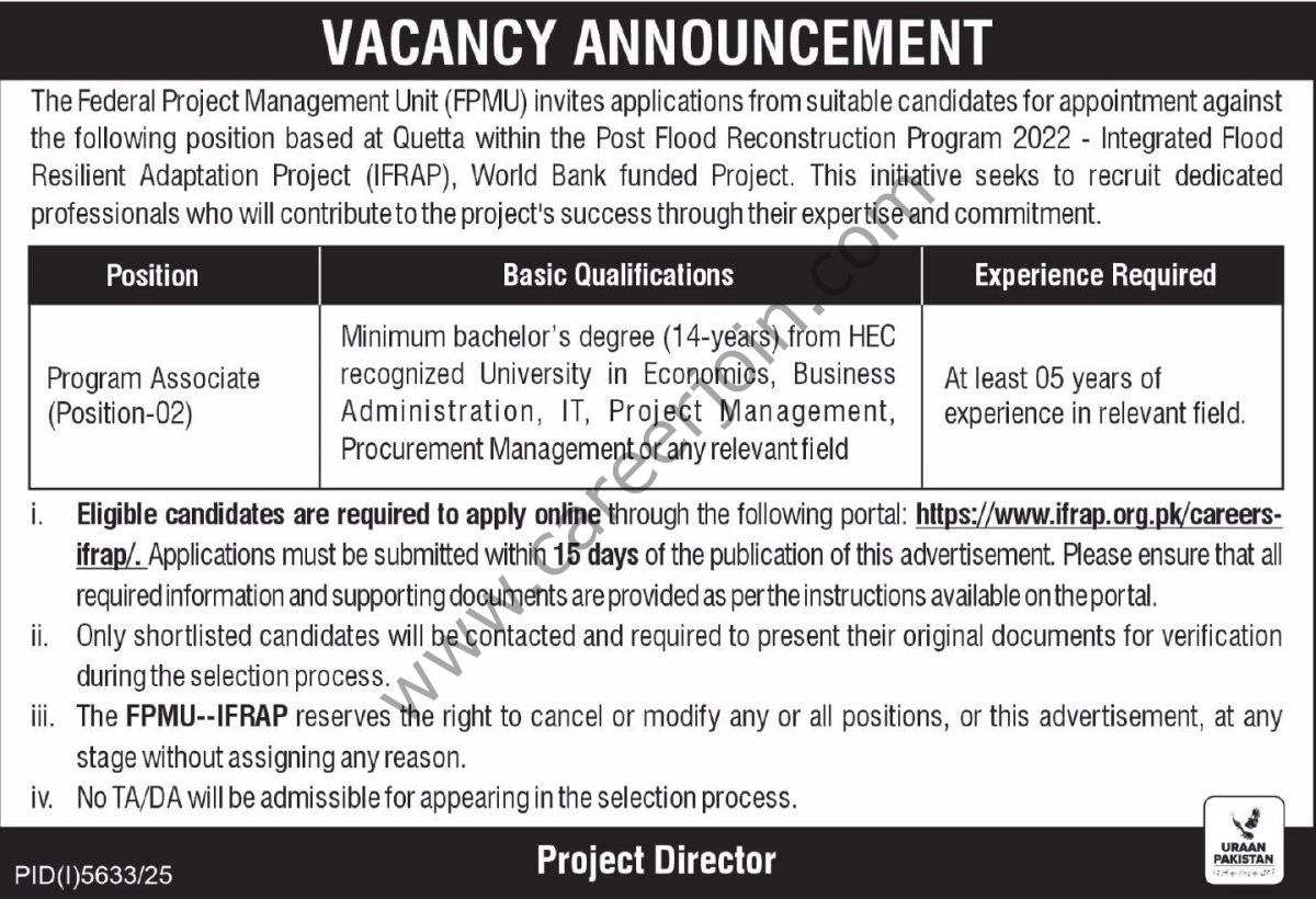 Federal Project Management Unit FPMU Jobs 09 January 2026 Express Tribune 1200x820 1