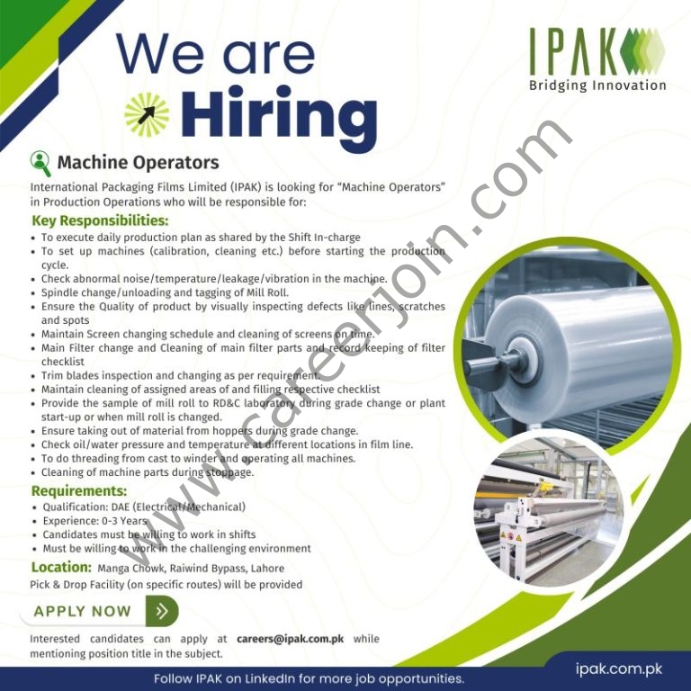 International Packaging Films Limited (IPAK) Jobs Machine Operators 4 IPAK 768x768 1