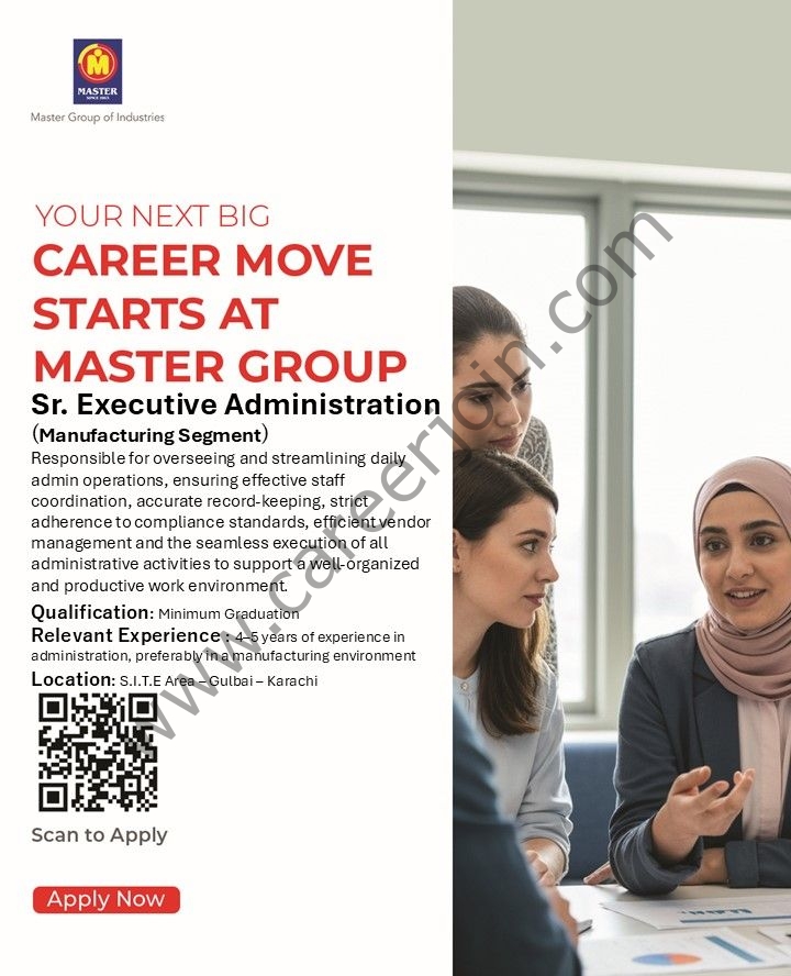 Master Group of Industries Jobs Senior Executive Administration 4 MAster