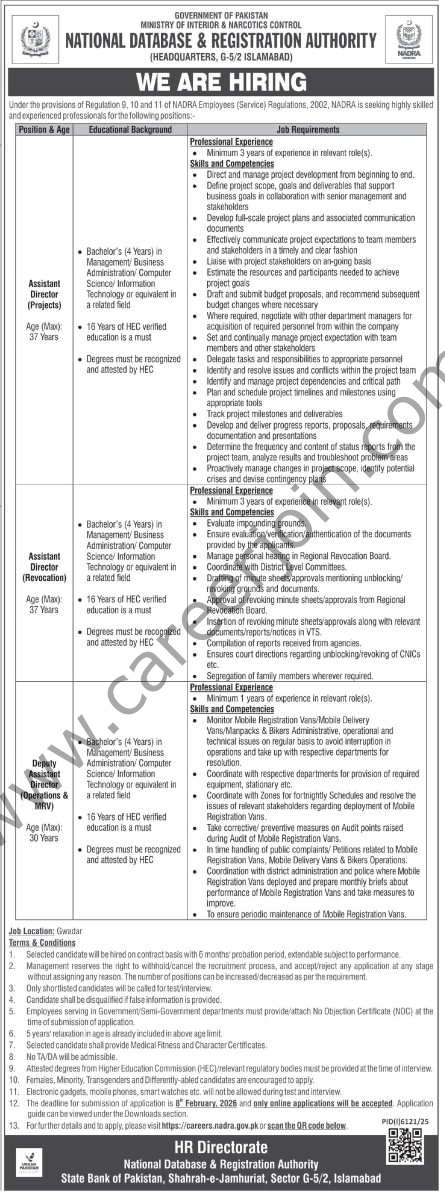 NADRA Jobs 25 January 2026 Express Tribune 445x1200 1