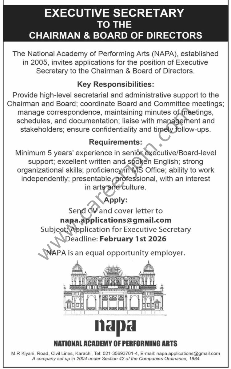 National Academy of Performing Arts NAPA Jobs 11 January 2026 Dawn 751x1200 1