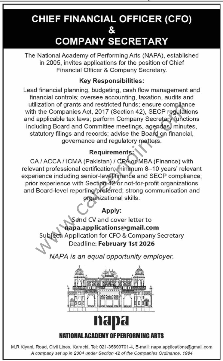 National Academy of Performing Arts NAPA Jobs 25 January 2026 Dawn 742x1200 1