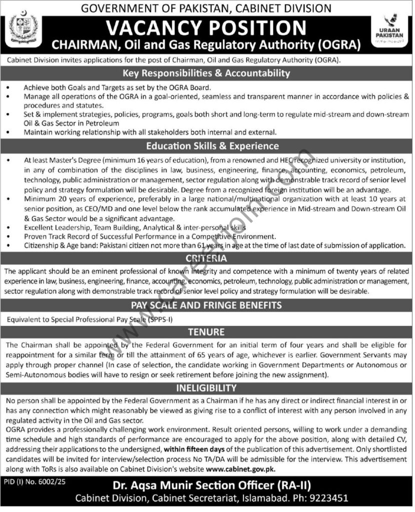 Oil Gas Regulatory Authority OGRA Jobs 22 January 2026 Express Tribune 972x1200 1