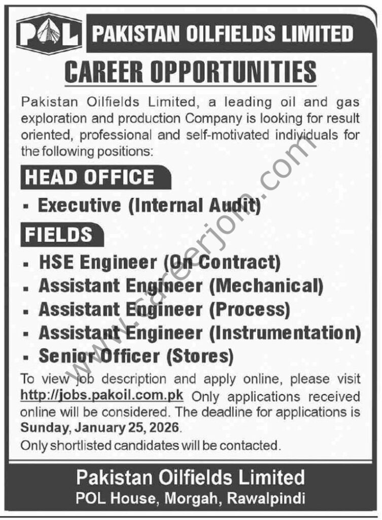 Pakistan Oilfields Ltd POL Jobs 18 January 2026 Dawn 768x1045 1