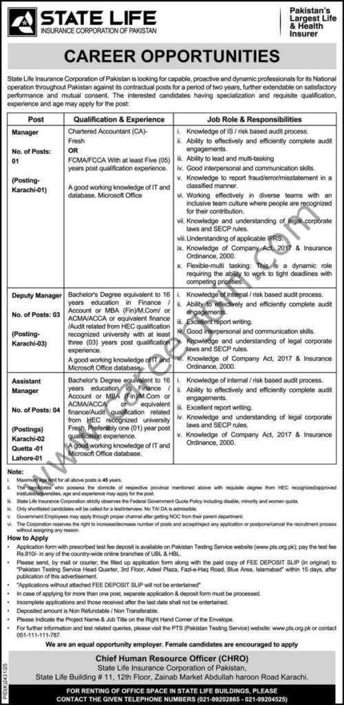 State Life Insurance Corp Jobs 18 January 2026 Express 01 586x1200 1