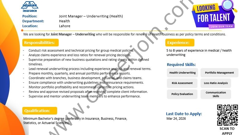 Adamjee Insurance Company Jobs March 2026 4 Adamjee INsurance 1