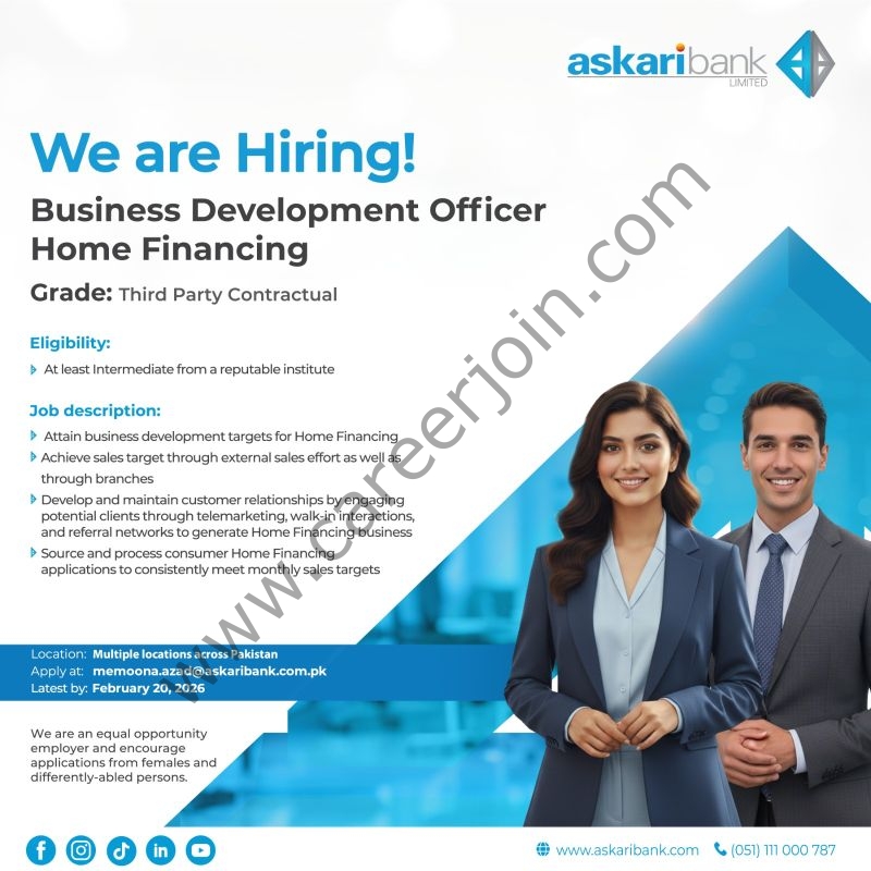 Askari Bank Limited Jobs Business Development Officer 4 Askari Bank Limited