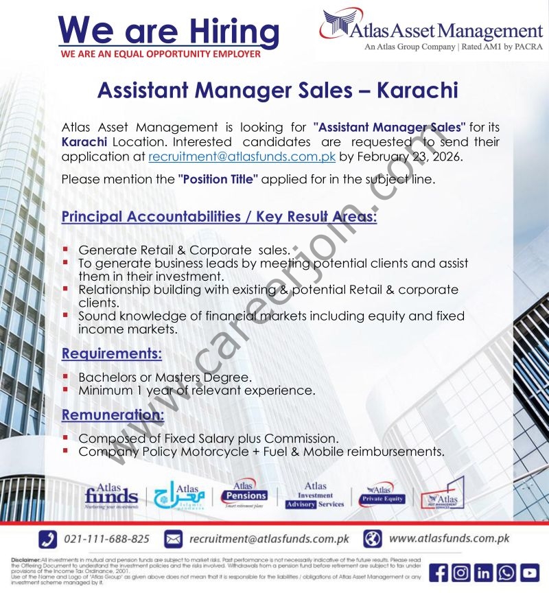 Atlas Asset Management Jobs Assistant Manager Sales 4 Atlas Asset