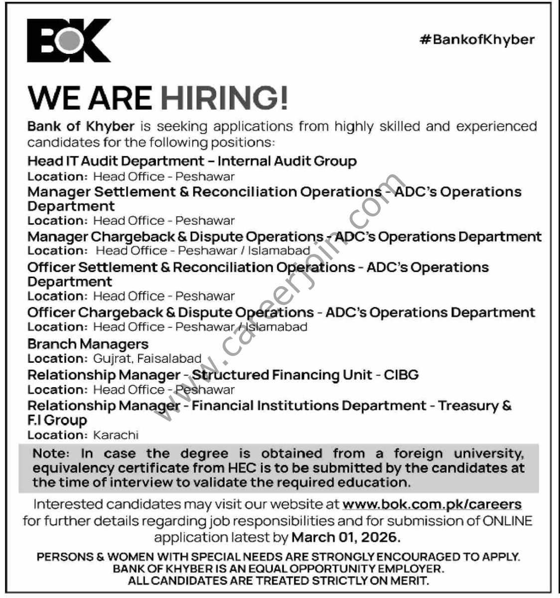 BOK Bank of Khyber Jobs 14 February 2026 Dawn 1124x1200 1