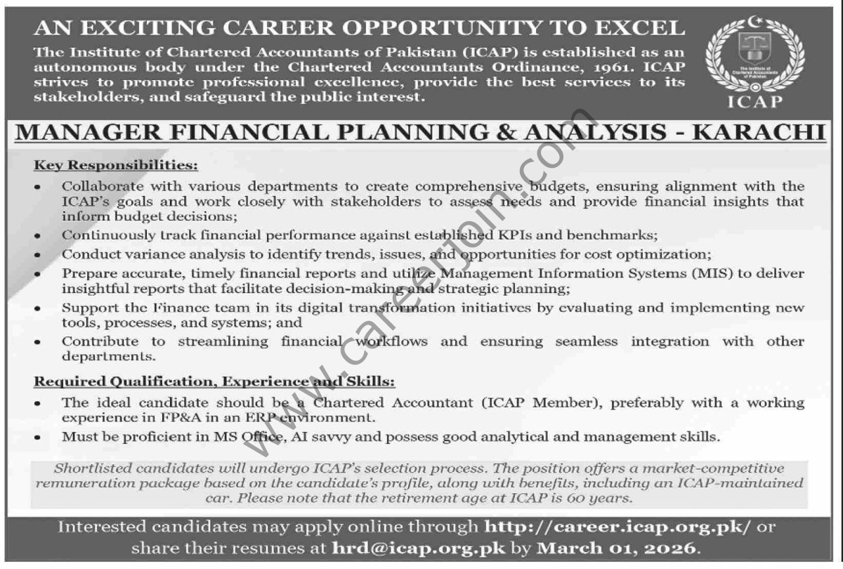 Institute of Chartered Accountants Of Pakistan ICAP Jobs 17 February 2026 Dawn 1200x810 1