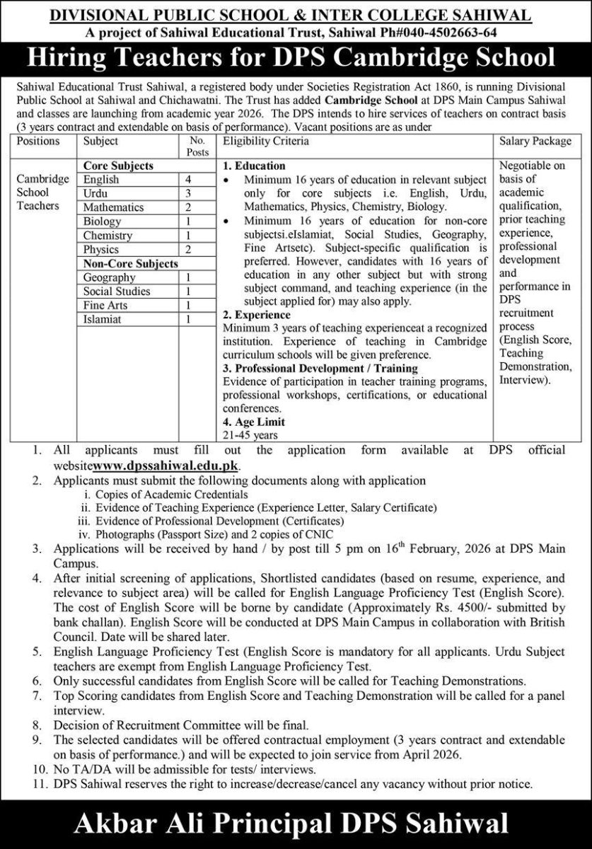 Sahiwal Educational Trust Jobs 03 February 2026 Express 837x1200 1