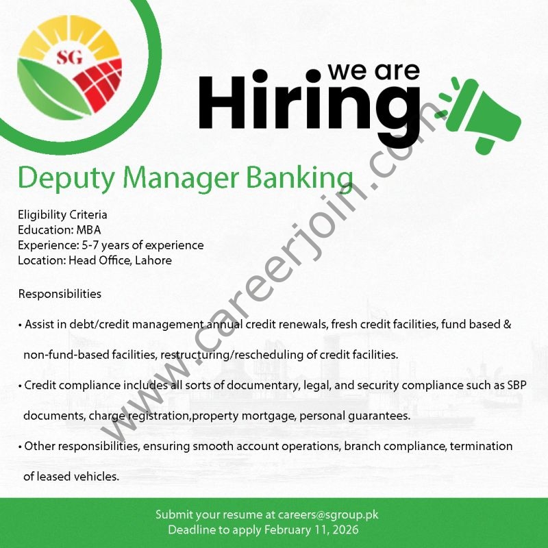 Sharif Group Jobs Deputy Manager Banking 4 Sharif Group