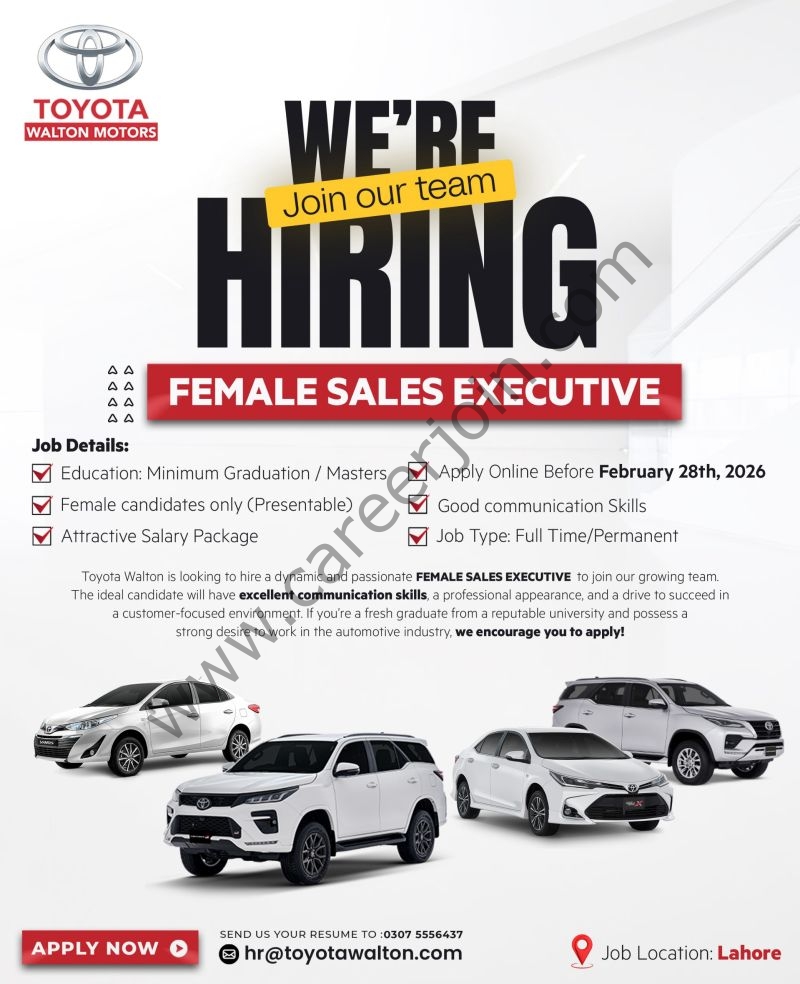 Toyota Walton Motors Jobs Sales Executive 4 Toyota Walton Motors