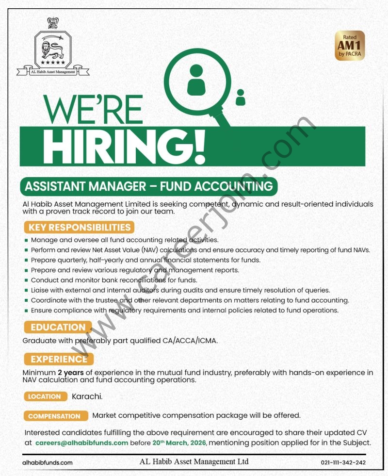 AL Habib Asset Management Limited Jobs March 2026 4 AL Habib Asset