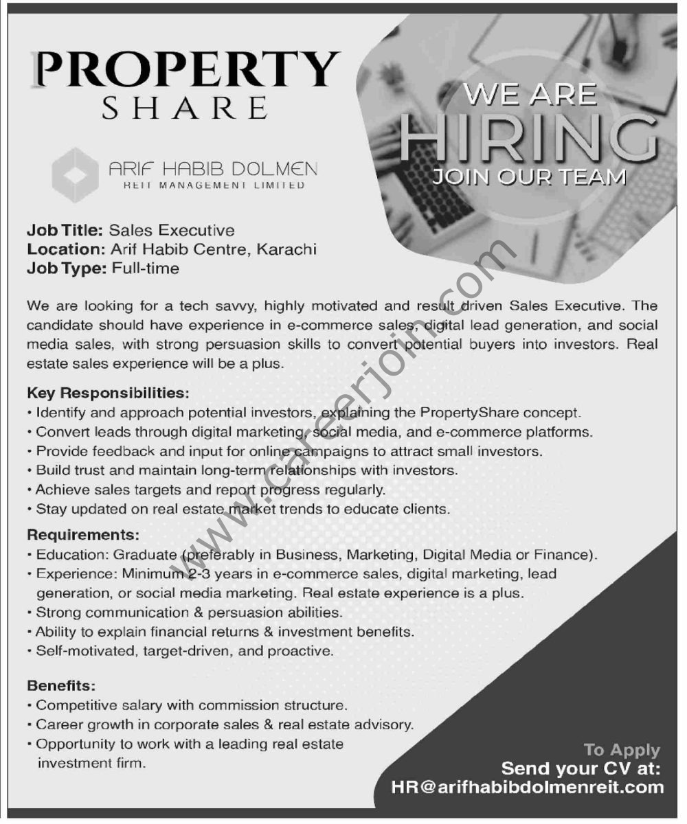 Arif Habib Dolmen REIT Management Ltd Jobs 01 March 2026 Dawn 01 1000x1200 1