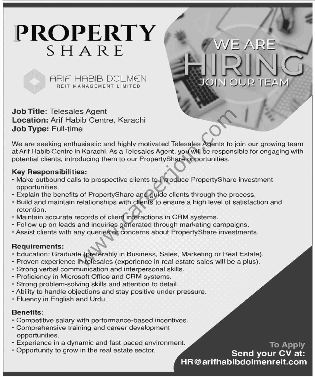 Arif Habib Dolmen REIT Management Ltd Jobs 01 March 2026 Dawn 1003x1200 1