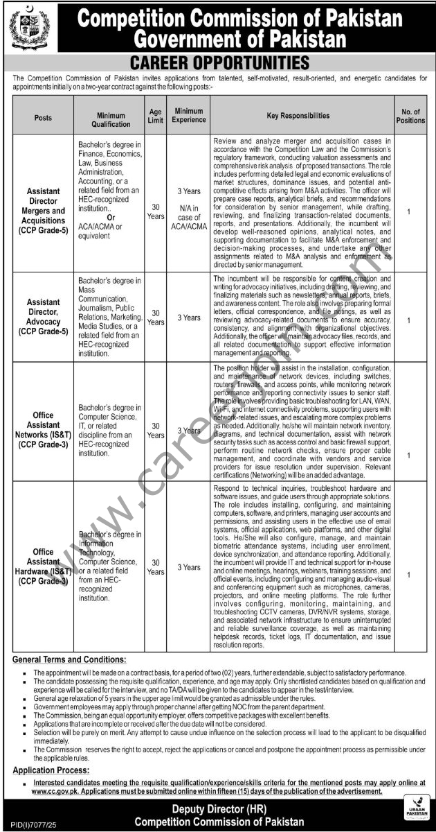Competition Commission of Pakistan Jobs March 2026 4 Competition Commission of Pakistan Jobs 01 March 2026 Express Tribune 630x1200 1