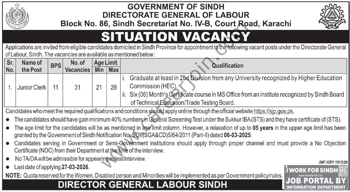 Directorate General of Labour Jobs March 2026 4 Directorate General of Labour Jobs 11 March 2026 Express Tribune 1200x659 1