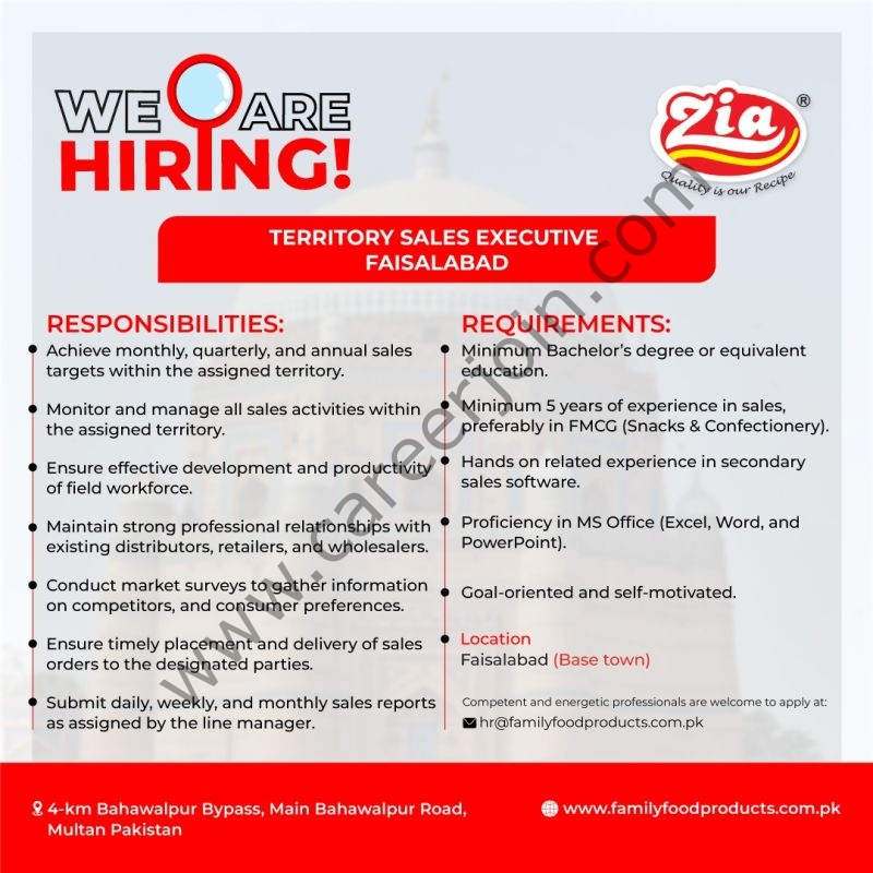 Family Food Products Jobs Territory Sales Executive (TSE) 4 FAmily Food Products