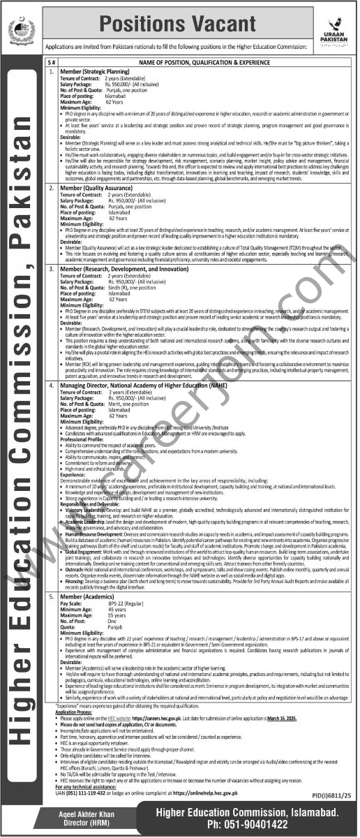 Higher Education Commission HEC Jobs 20 February 2026 Express Tribune 516x1200 1