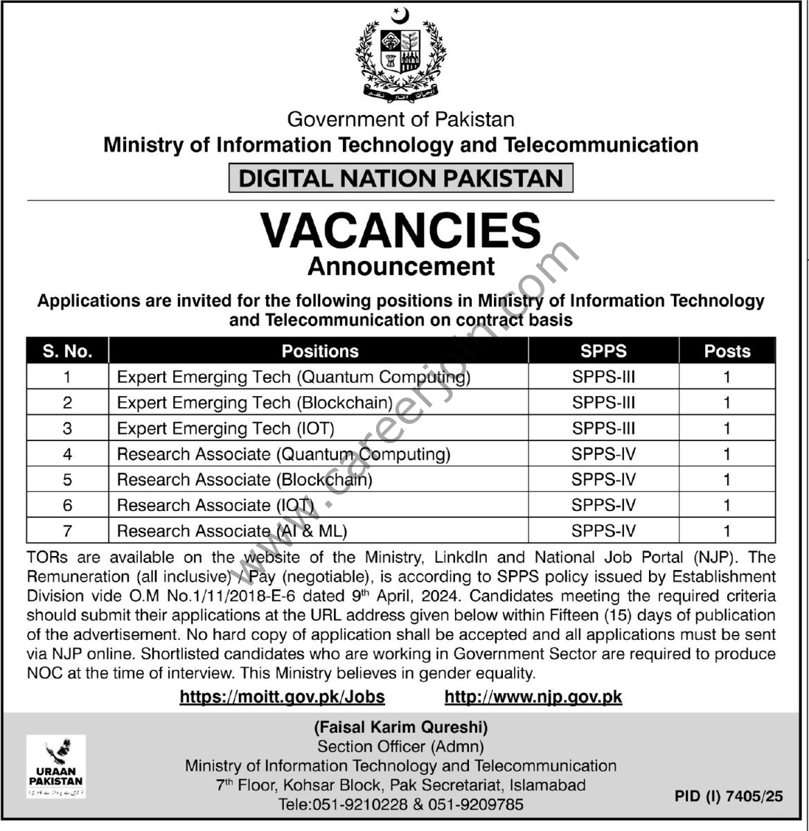 Ministry of Information Technology & Telecommunication Jobs March 2026 4 Ministry of Information Technology Telecommunication Jobs 11 March 2026 Express Tribune 1168x1200 2