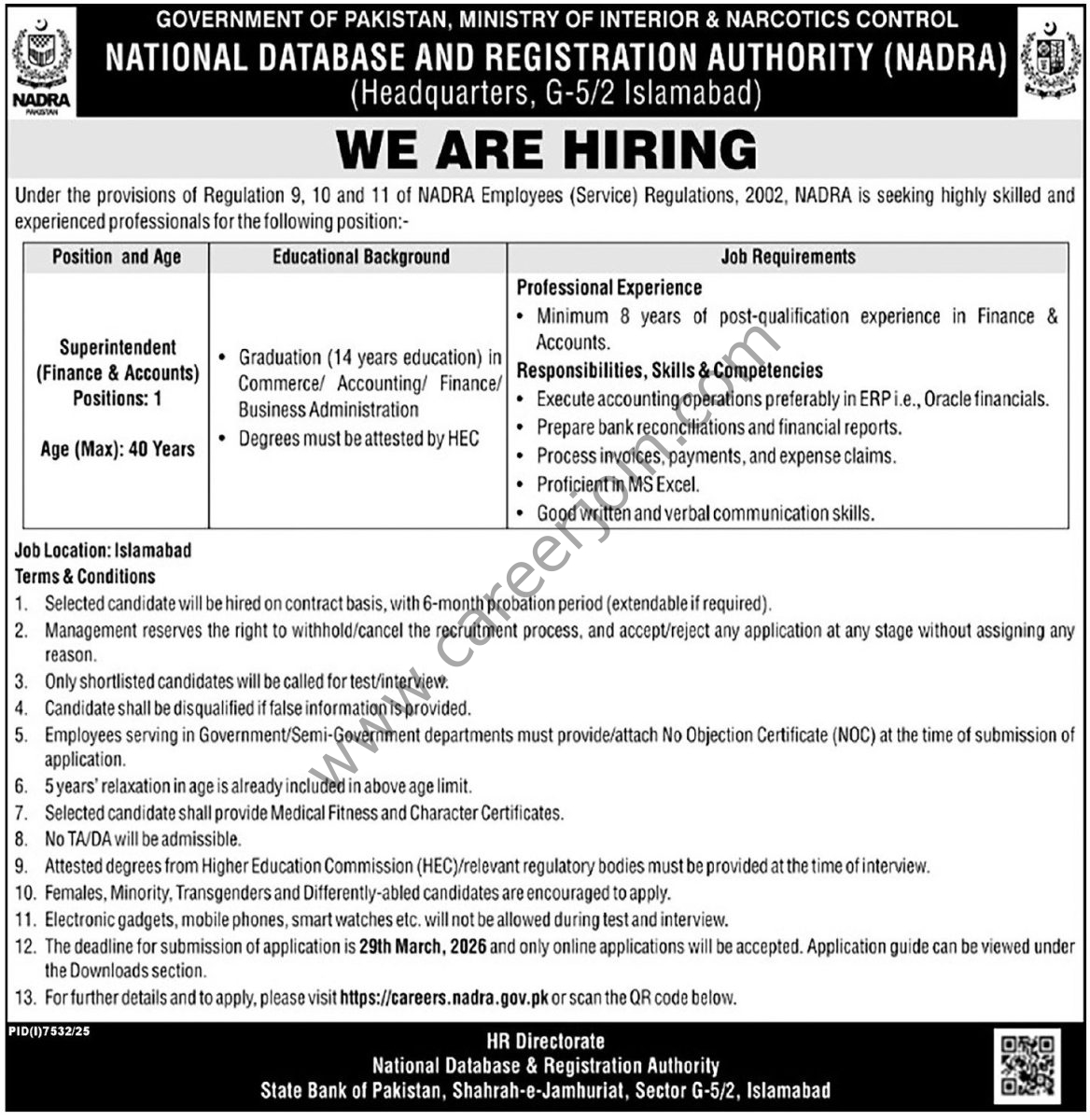 NADRA Jobs 15 March 2026 Express 1168x1200 1