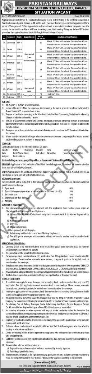 Pakistan Railways Karachi Division Jobs 01 March 2026 Express Tribune 296x1200 1 1