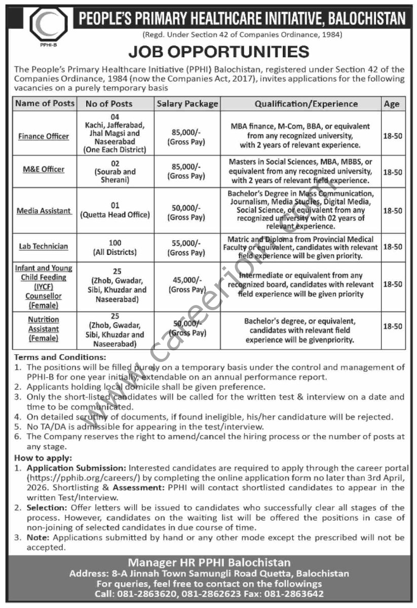 Peoples Primary Healthcare Initiative PPHI Balochistan Jobs 07 March 2026 Dawn 823x1200 1