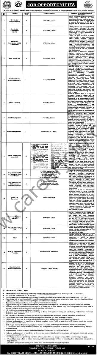 Provincial TB Control Program Punjab Jobs March 2026 4 Provicial TB Control Program Punjab Jobs 11 March 2026 Express Tribune 326x1200 1