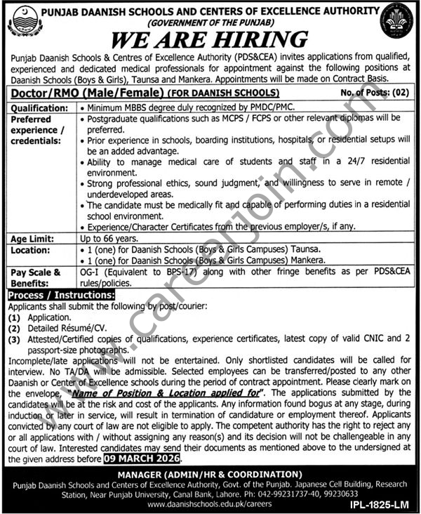 Punjab Daanish Schools Jobs 18 February 2026 Nawaiwaqt 1