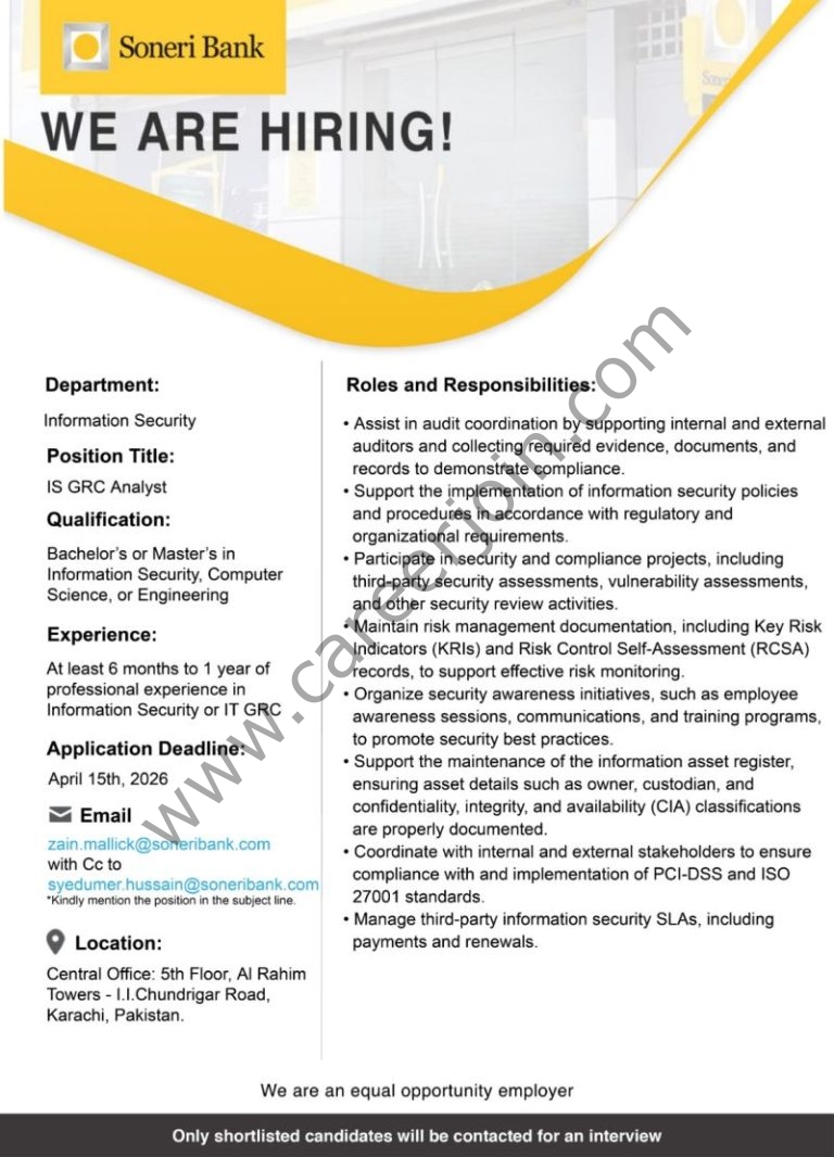 Soneri Bank Jobs IS GRC Analyst 4 SOneri BAnk 768x1066 1