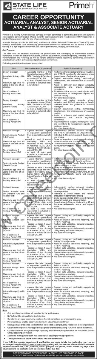 State Life Insurance Corp Jobs 01 March 2026 Express 325x1200 1