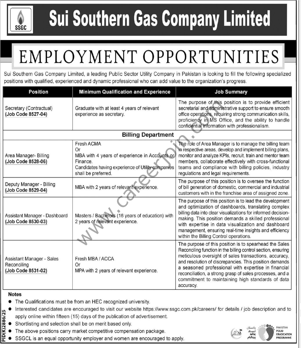 Sui Southern Gas Co Ltd SSGC Jobs 01 March 2026 Express Tribune 1036x1200 1