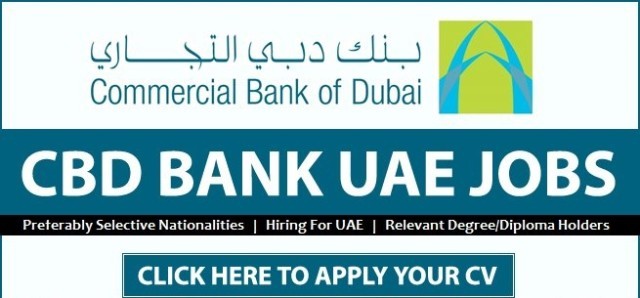 Commercial Bank of Dubai Careers Latest Job Vacancies