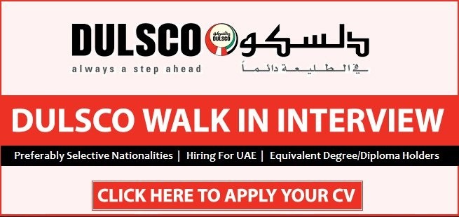 DULSCO Jobs Latest Walk in Interviews in Dulsco HR Solutions