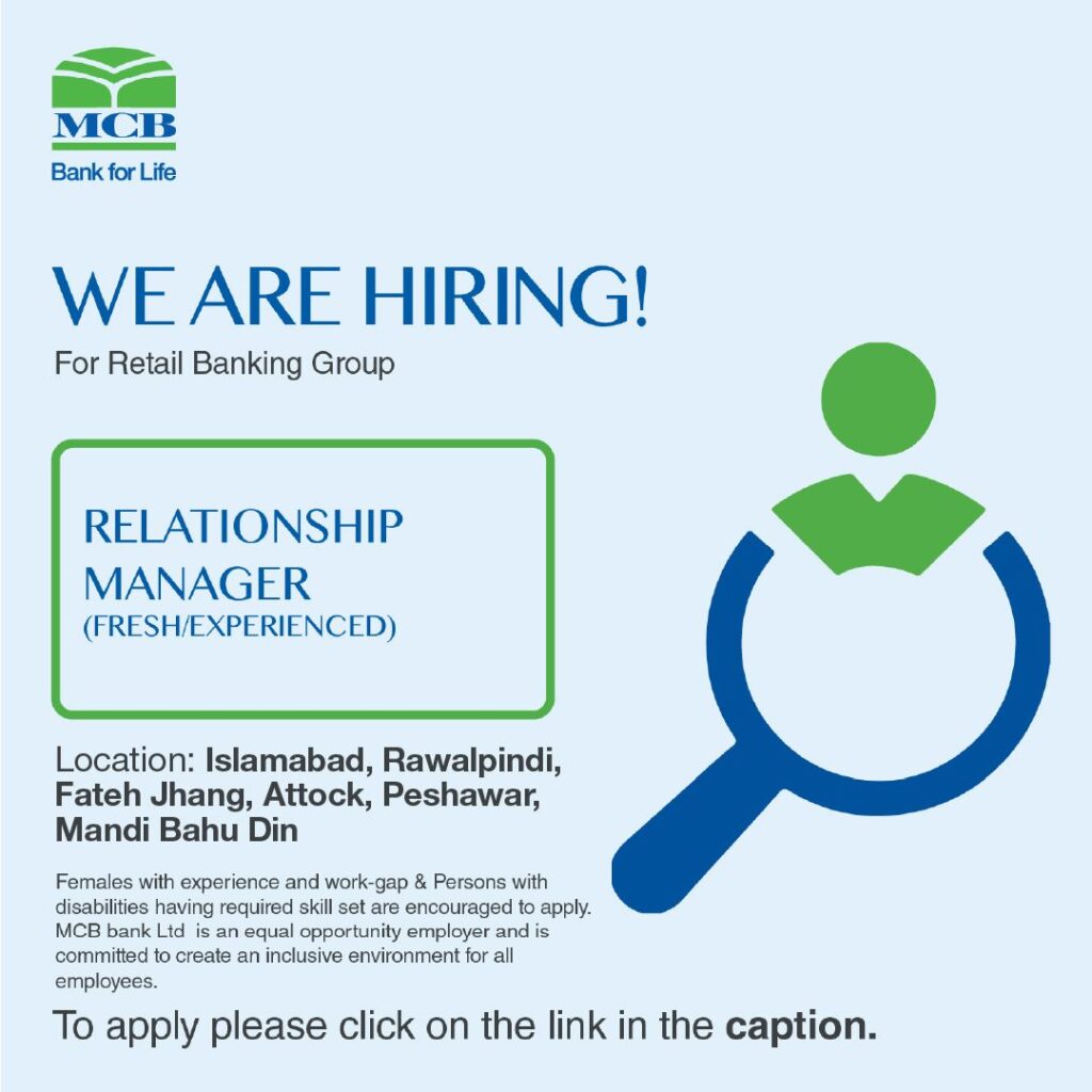 MCB Bank Limited Jobs Relationship Manager 4 MCB bank 1 1