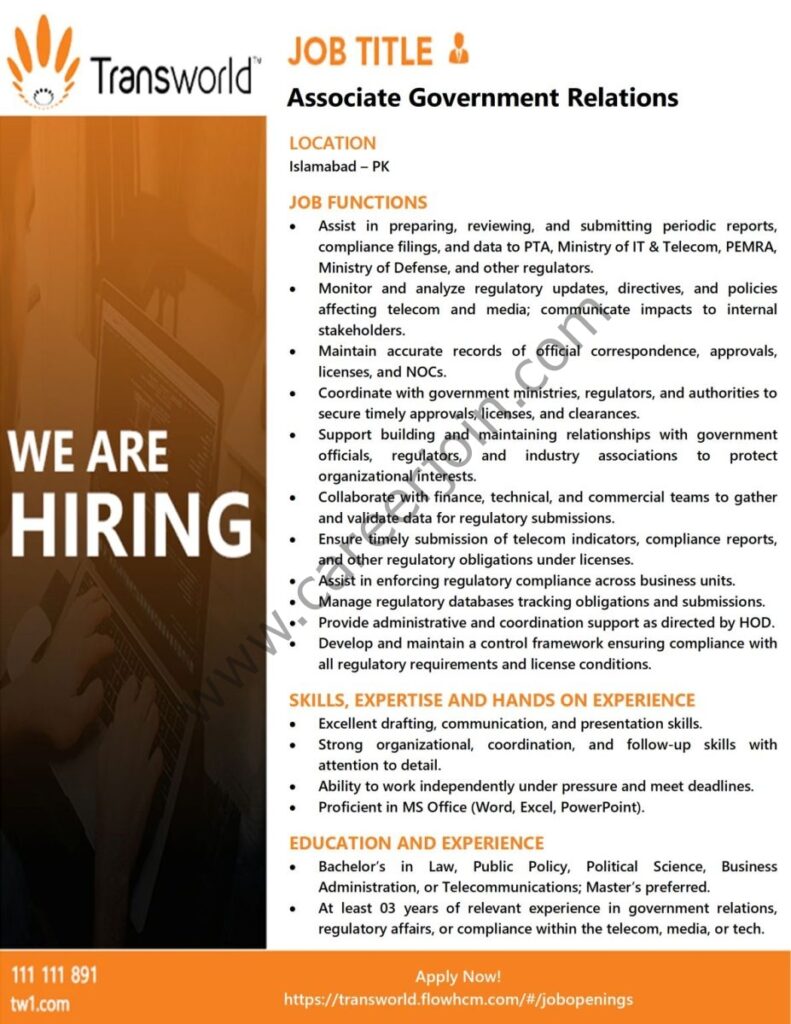 Transworld Associates Jobs Associate Government Relations 4 TRansworld Associates 927x1200 1