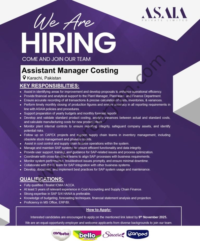ASAIA Pvt Ltd Jobs Assistant Manager Costing 3 ASAIA Pvt ltd 768x924 1