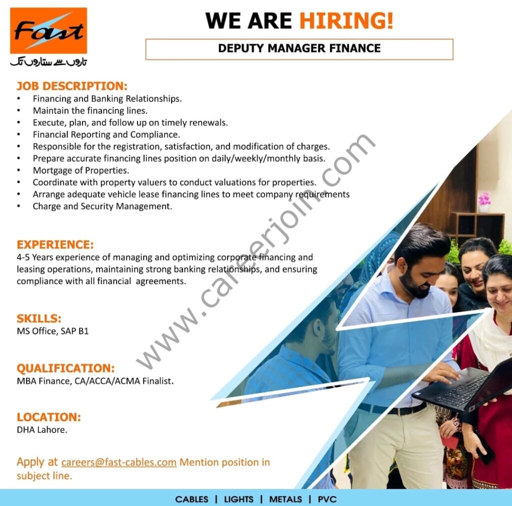 Fast Cables Limited Jobs Deputy Manager Finance 4 FAst Cables 1