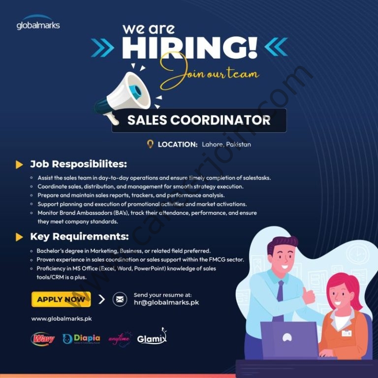 Global Marks Pvt Ltd Jobs Sales Coordinator 4 Global Marks Pvt Ltd 1 768x768 1