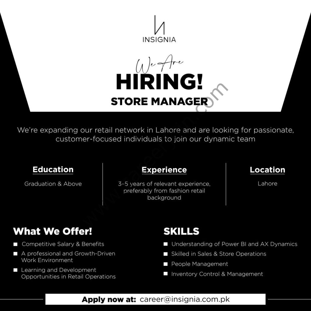 InSignia Jobs Store Manager 4 InSignia 1