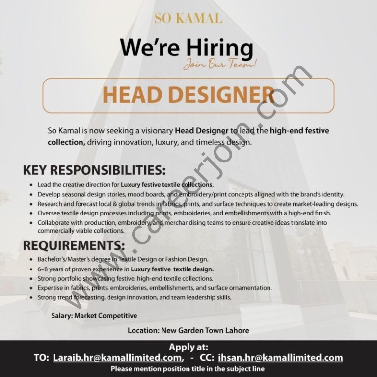 Kamal Limited Jobs Head Designer 4 Kamal Litd 768x768 1